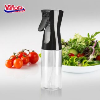 BOTTLE WITH OIL/VINEGAR SPRAY 200ML, BLACK