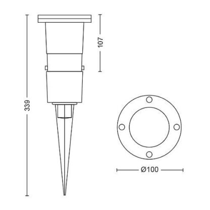 PULED SPIKE BLACK 1X5W 230V - Image 2