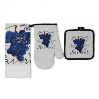 3 PCS KITCHEN SET 100% BBC-GRAPES