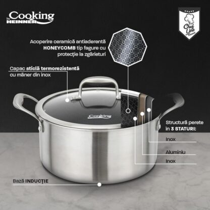 STAINLESS STEEL SEMI-STEEL POT+LID 20x10CM,2.8L,TITANIUM3 - Image 5