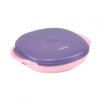 Silicone plate with lid, purple, U-Grow