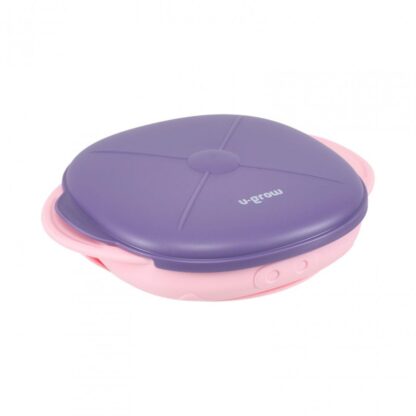 Silicone plate with lid, purple, U-Grow