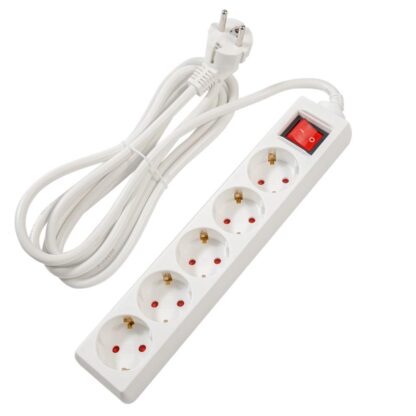 SPACER EXTENSION, connection via Schuko x5 16A 3m White-Grey - Image 2