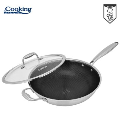 STAINLESS STEEL WOK PAN+COVER 30x8.5CM, TITANIUM3 - Image 2