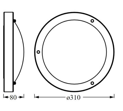 BATH CLASSIC ROUND 31CM IP44 E27 CHLEDV - Image 3