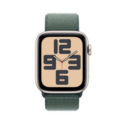 Apple Watch SE GPS 44mm Starlight Aluminium Case with Lake Green Sport Loop - Image 7