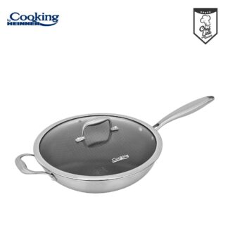 STAINLESS STEEL WOK PAN+COVER 30x8.5CM, TITANIUM3