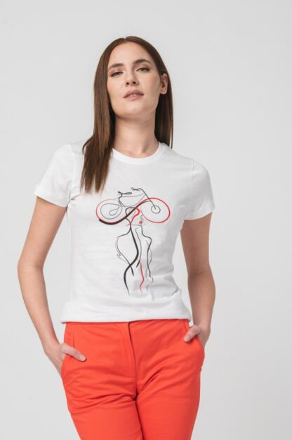 T-Shirt Casual F Lady With ... White-L - Image 2