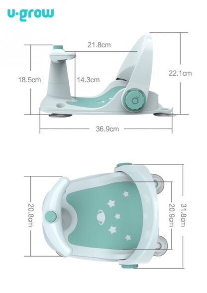 Baby bath chair, adjustable backrest, green - Image 5