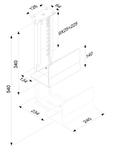 Neomounts PC Mount UnderDesk 13/23cm Black - Image 3