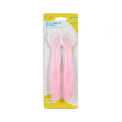 Set of 2 silicone spoons, pink, U-Grow - Image 3