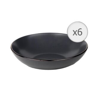Set of 6 deep plates, ceramic 20 CM, CALYPSO