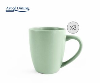 SET OF 3 CERAMIC MUGS 354 ML, YVONNE