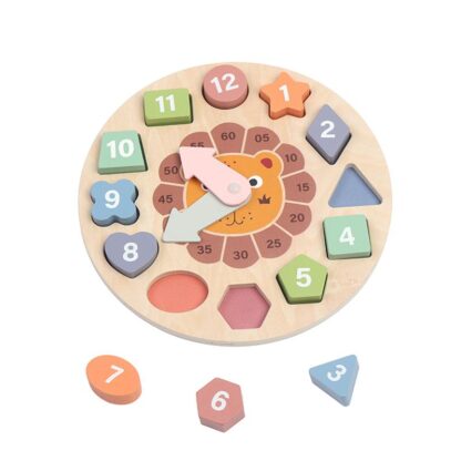 WOODEN EDUCATIONAL CLOCK WITH GEOMETRIC SHAPES - Image 2