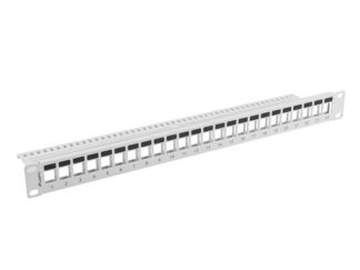 Empty patch panel 24 ports 1U gray