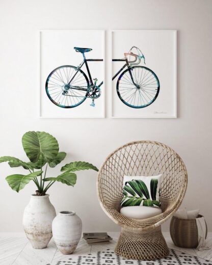 Set of 2 Bicycle decorative paintings