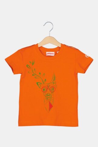 Deer Family T-shirt Kids Orange-10