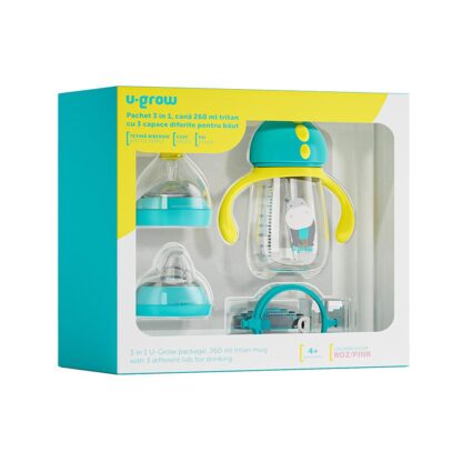 3 in 1 mug 260 ml, blue, U-Grow