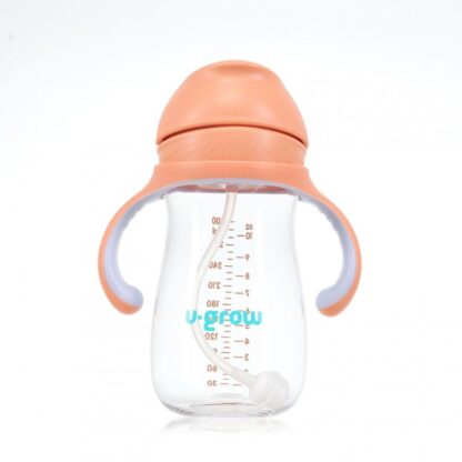 Tritan straw cup, orange, 300ml, U-Grow - Image 2