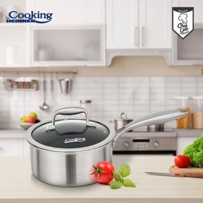 STAINLESS STEEL CASSEROLE + LID 18X9CM, 2L, TITANIUM3 - Image 4
