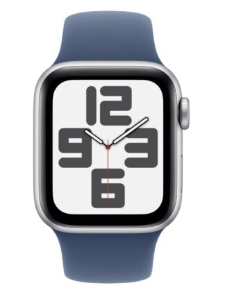 Apple Watch SE GPS 40mm Silver Aluminium Case with Denim Sport Band - S/M