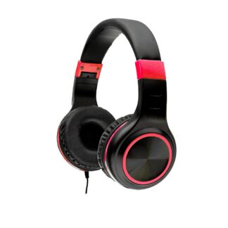 Spacer Pearl Red headphones with microphone, wired