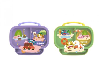 Compartmented plate with lid, purple - Image 7