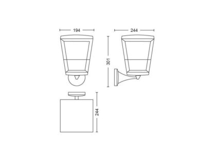 ECONIC HUE WACA EU UP WALL LANTERN BLACK - Image 3