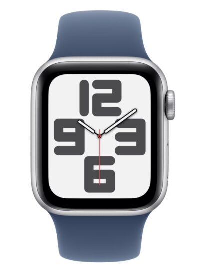 Apple Watch SE GPS 40mm Silver Aluminium Case with Denim Sport Band - M/L