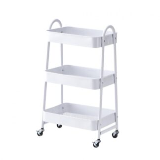3-SHELF STORAGE TROLLEY WHITE