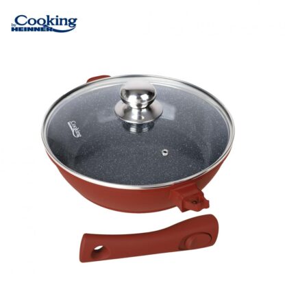 Aluminum deep frying pan + Lid 26x7CM, CALABRIA - Image 2