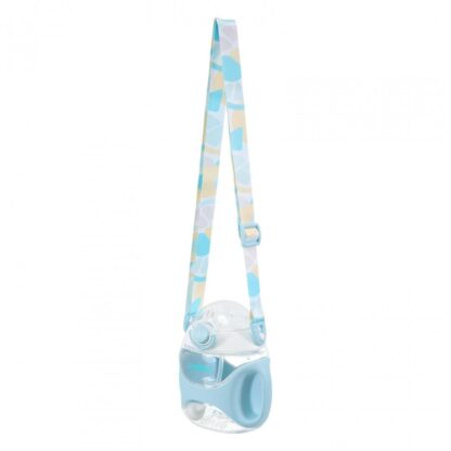 Tritan bottle with straw and strap, blue - Image 3