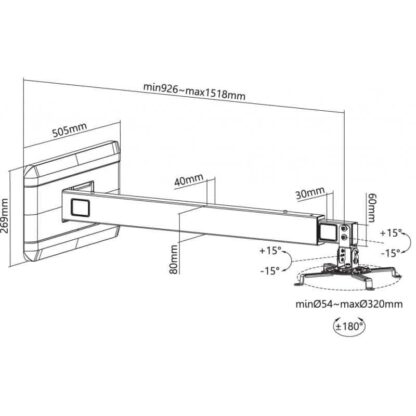 Sopar wall bracket 92-151cm black - Image 3
