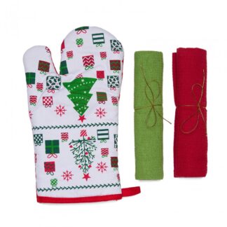 3-piece Christmas-white glove set