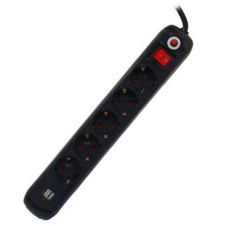 SCHUKO SPACER EXTENSION x5 16A 4.5m Black
