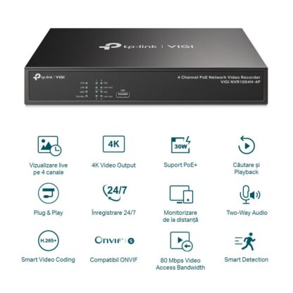 TP-Link VIGI 4 CH POE+ NW VIDEO RECORDER - Image 2