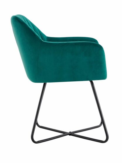 Set of 2 velvet-green armchair type chairs