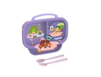 Compartmented plate with lid, purple - Image 2