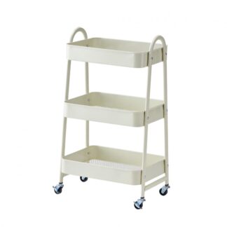 3-SHELF STORAGE TROLLEY Beige
