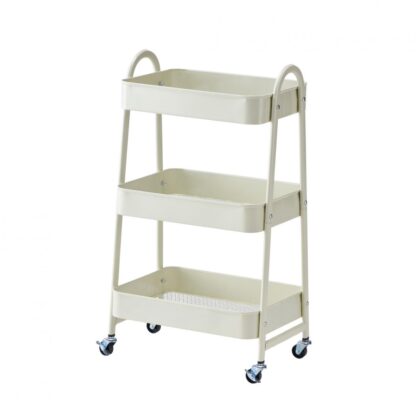 3-SHELF STORAGE TROLLEY Beige