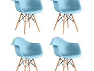 SET OF 4 PCS COZY BLUE DINING ROOM CHAIR