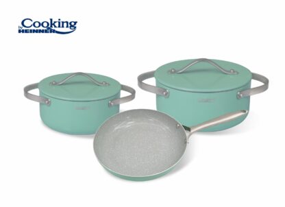 COOKING SET 5 PIECES PRESSED ALUMINUM, CHALK