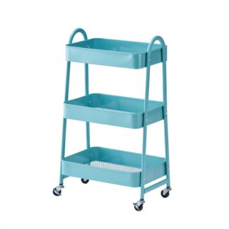 3-SHELF STORAGE TROLLEY TURQUOISE