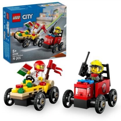 Pizza vs. Fire Truck Race Car Pack 60458