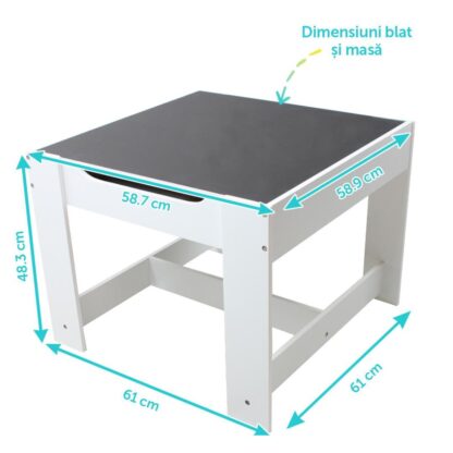 Table and 2 chairs set, white MDF, U-Grow - Image 4