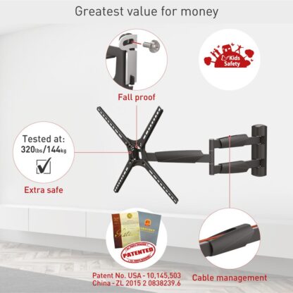 Barkan TV Wall Mount 13"- 65" Black - Image 6