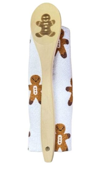 Kitchen towel and spoon set White