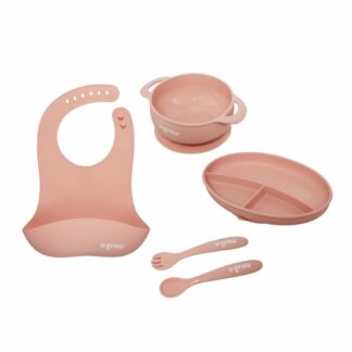 Diversification set of 5 silicone pieces, pink