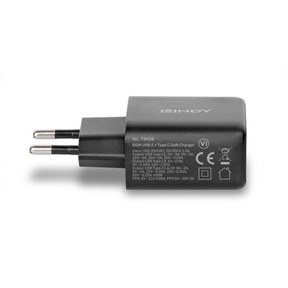 Lindy 2x USB Type-C GaN 65W Charger - Image 2