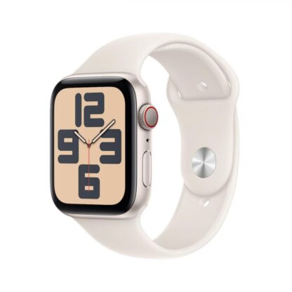 Apple Watch SE GPS + Cellular 44mm Starlight Aluminium Case with Starlight Sport Band - S/M - Image 2